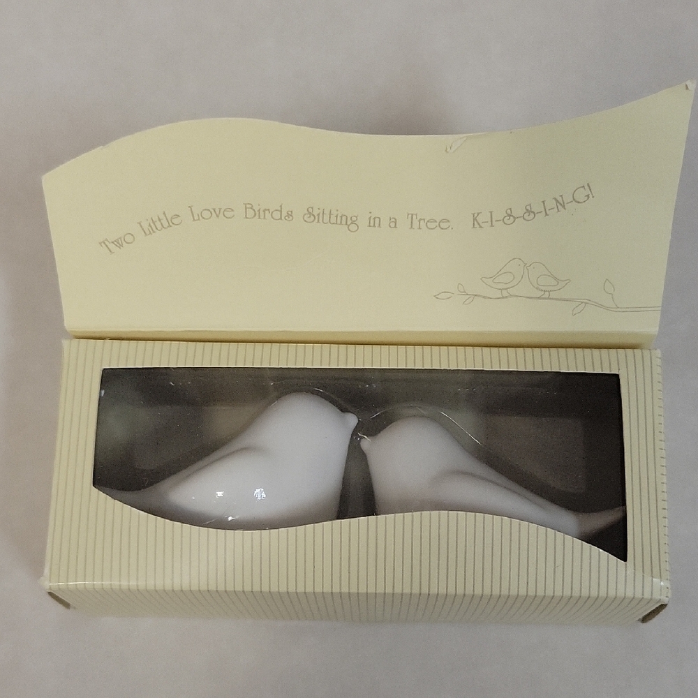 White Love Bird Salt and Pepper Shakers